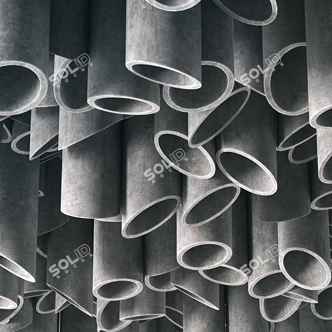 Ceiling Concrete Cylinder: Seamless Textured Polygon 3D model image 1