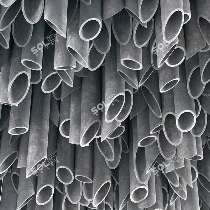 Ceiling Concrete Cylinder: Seamless Textured Polygon 3D model image 2