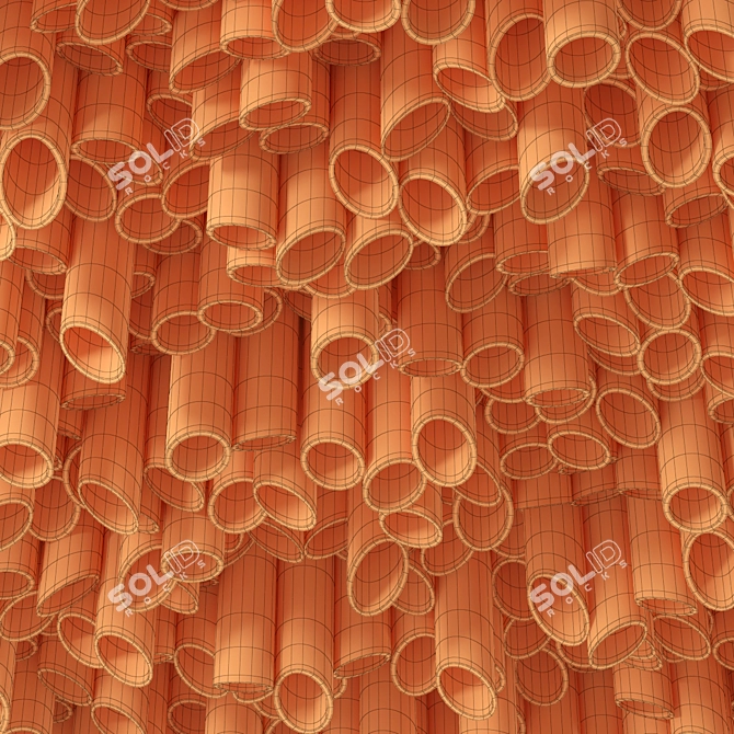 Ceiling Concrete Cylinder: Seamless Textured Polygon 3D model image 3