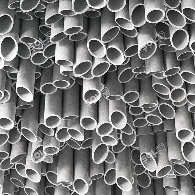 Ceiling Concrete Cylinder: Seamless Textured Polygon 3D model image 5
