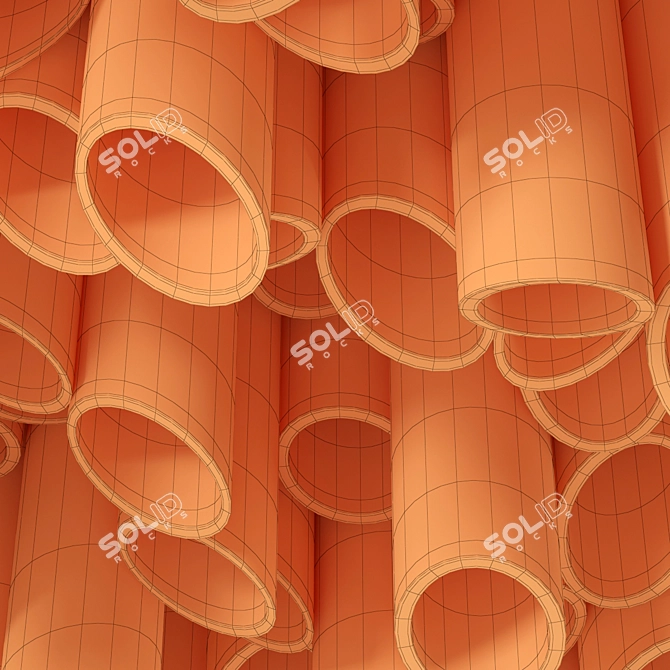 Ceiling Concrete Cylinder: Seamless Textured Polygon 3D model image 6