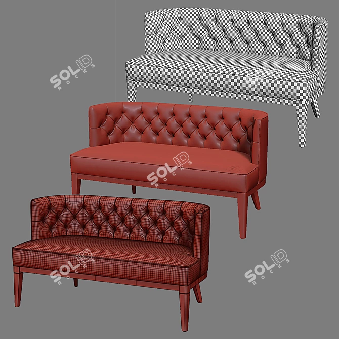 Contemporary Grayson Tufted Settee 3D model image 3