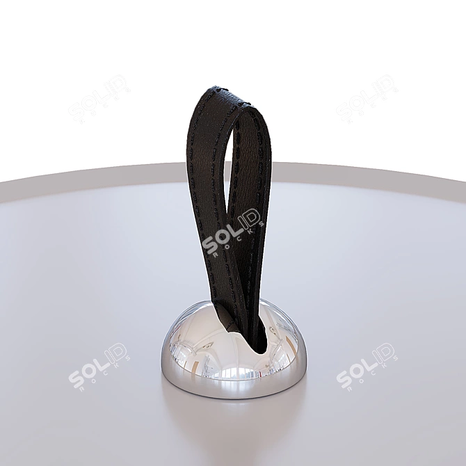 Round Leather-Clad Coffee Table 3D model image 2