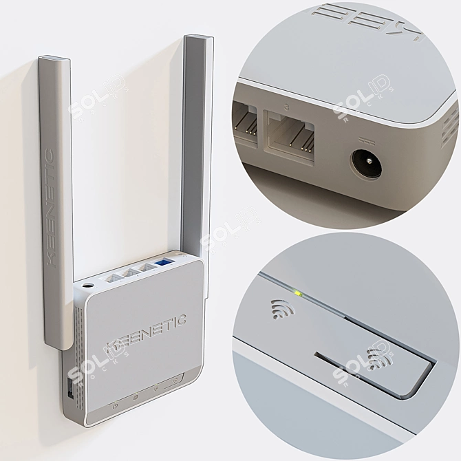 Keenetic 4G Wi-Fi Router: Compact and Powerful 3D model image 2