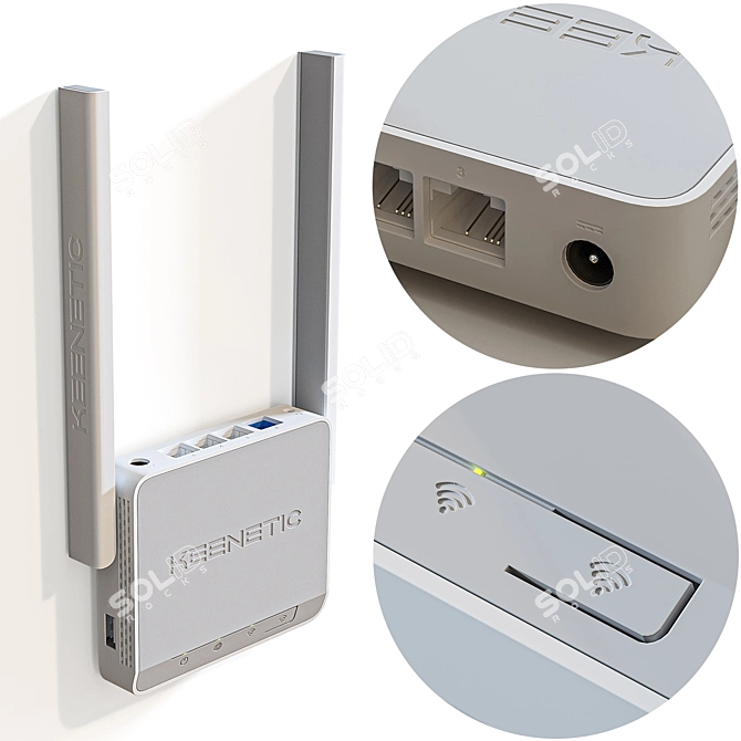 Keenetic 4G Wi-Fi Router: Compact and Powerful 3D model image 5