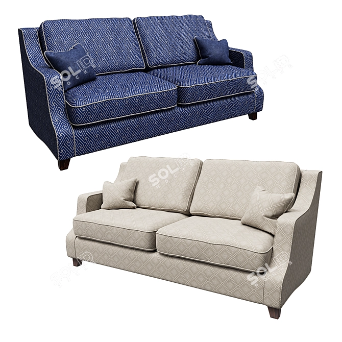 Elegant English Channel Sofa 3D model image 1