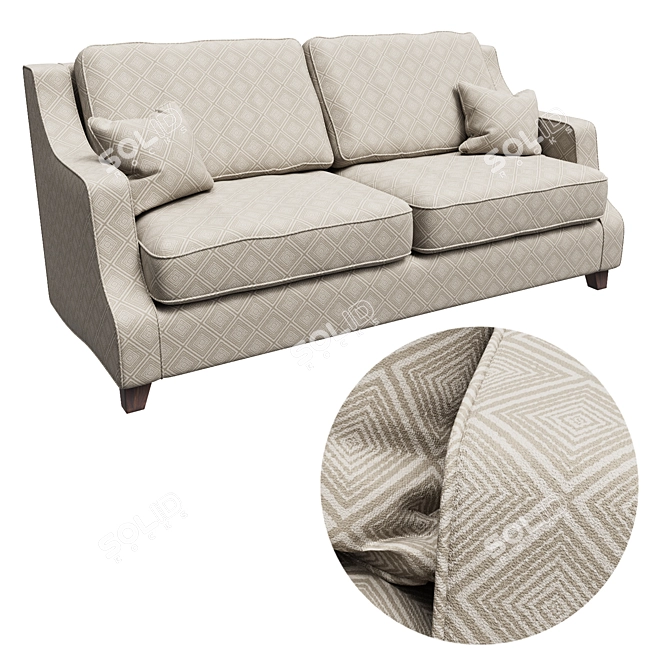 Elegant English Channel Sofa 3D model image 2