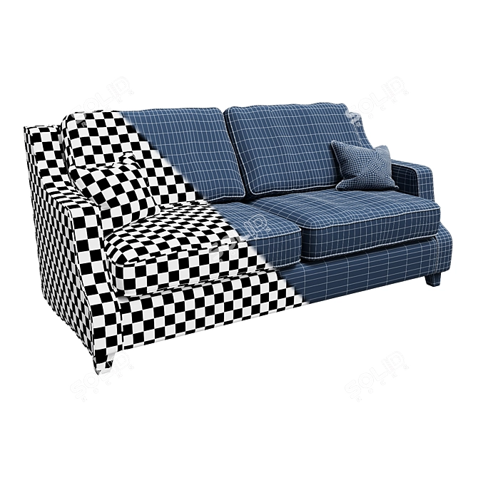 Elegant English Channel Sofa 3D model image 3