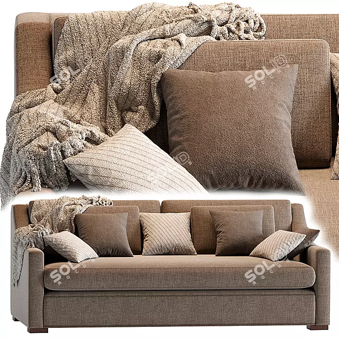 Elegant Luxe Sofa 3D model image 1