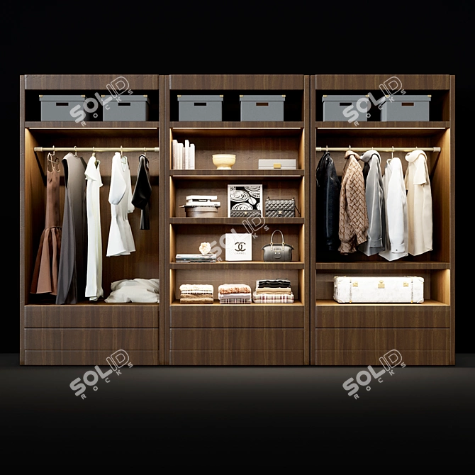 Modern Glass Wardrobe Pianca Vitrum 3D model image 1