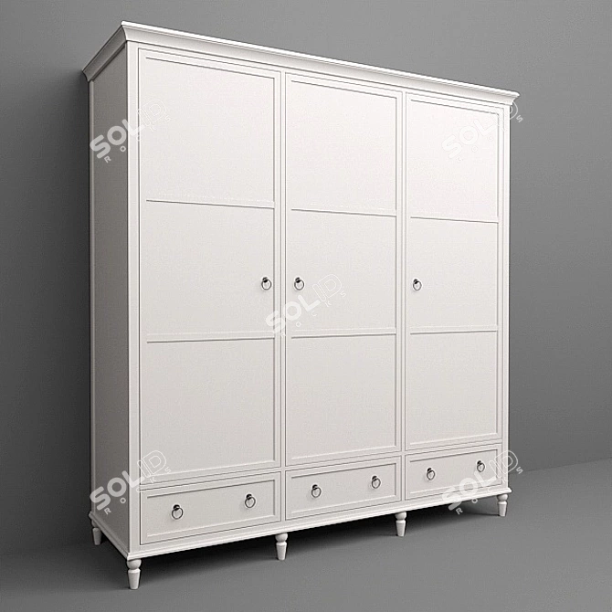 Elegant Ivory Cabinet 3D model image 1