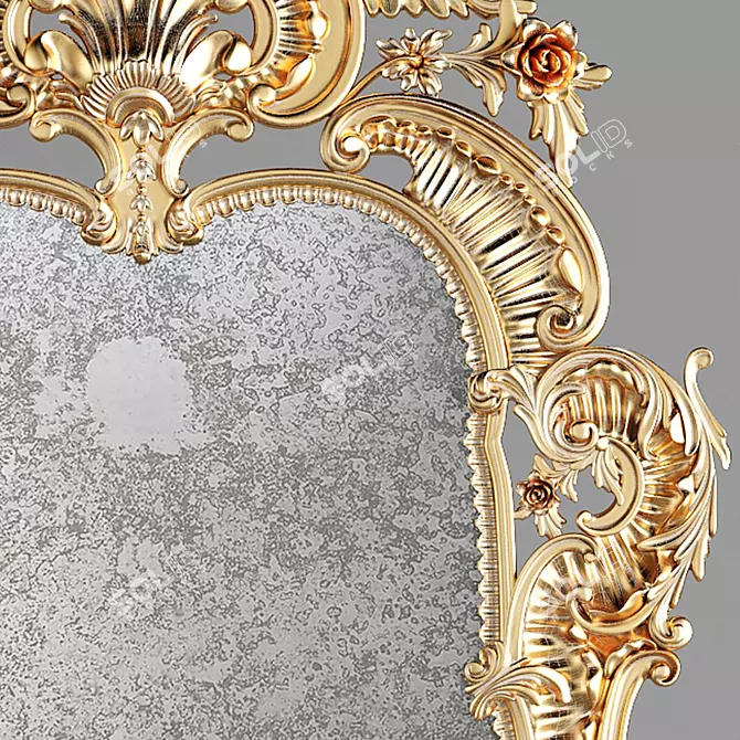 Elegant Antique-style Mirror 3D model image 2