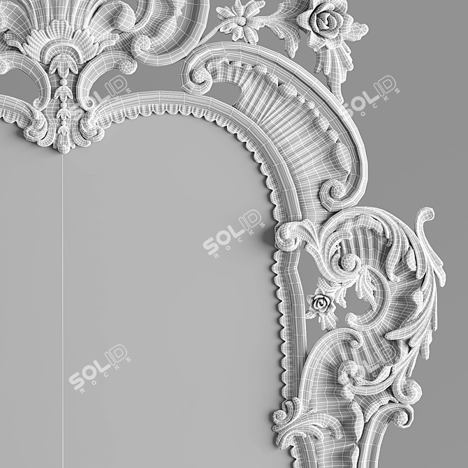 Elegant Antique-style Mirror 3D model image 3