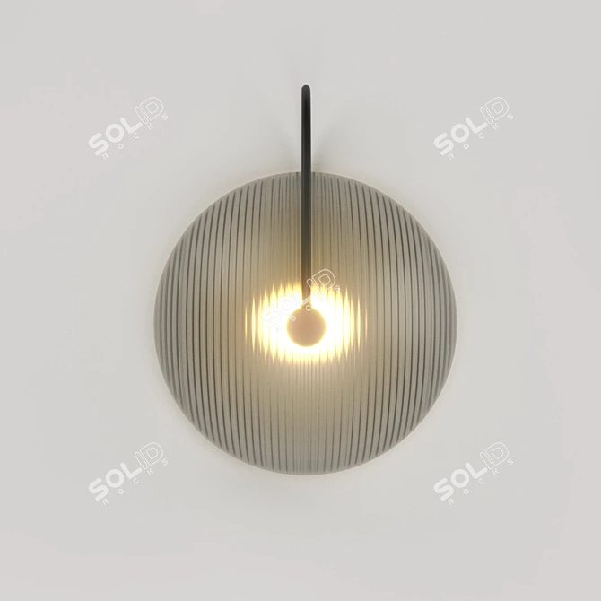 Emmen 44.387: Art Deco Black Metal Pendant Light 3D model image 1