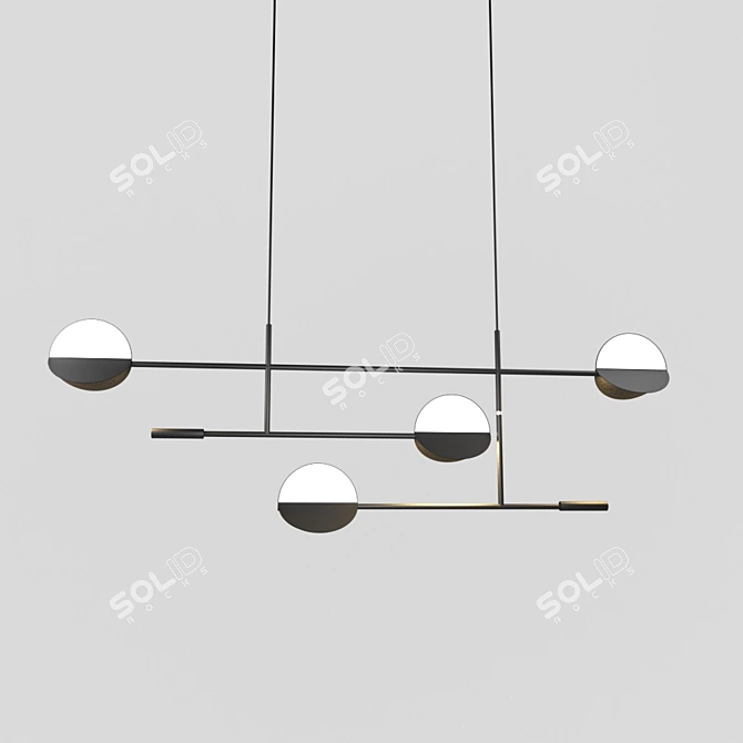 Modern Matte Black Pendant Light (Bolia 40.2529) 3D model image 1