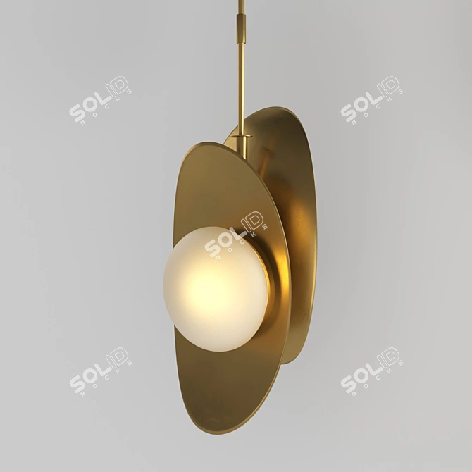 Modern Brass Pendant Light 3D model image 1