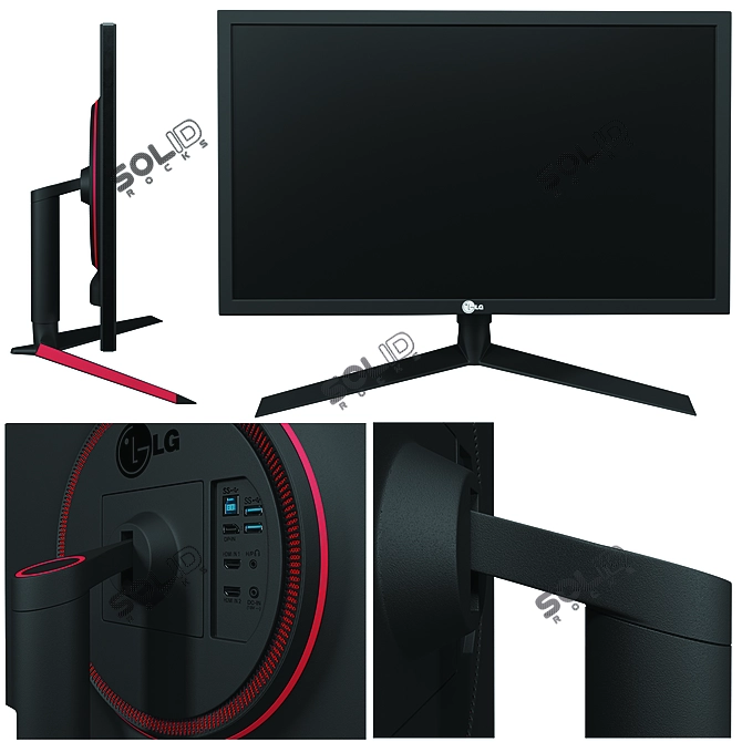 LGUltraGear: 23.6" FHD 144Hz TN Monitor 3D model image 1