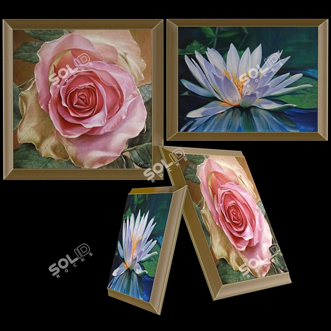 Title: Elegant Floral Masterpieces 3D model image 1