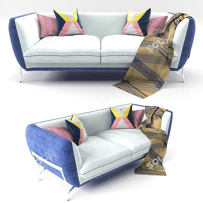 Elegant Borzalino Atena Sofa 3D model image 1