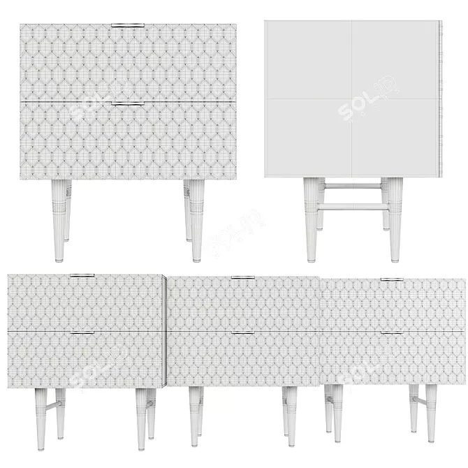 Retro Chic: Audrey Nightstand 3D model image 2