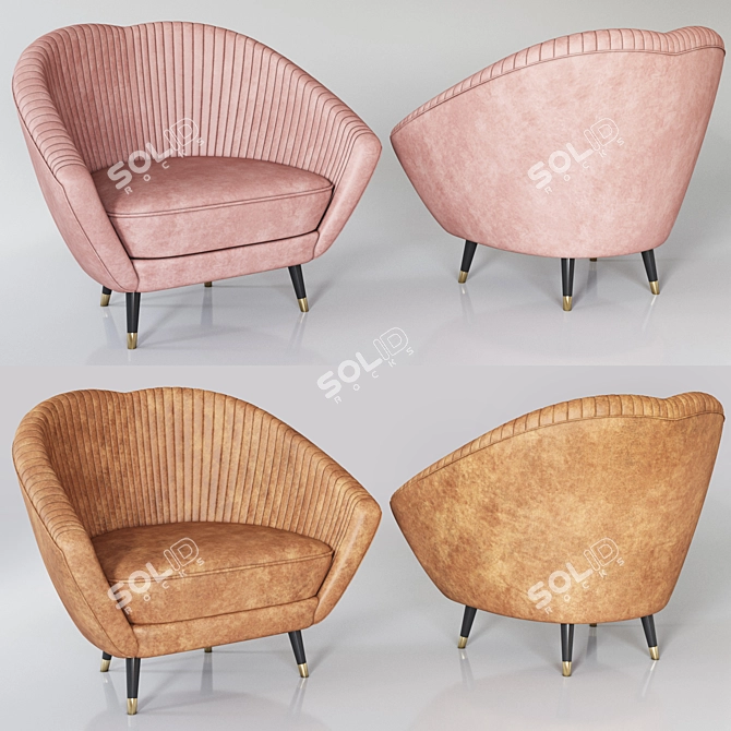 Elegant Leather Armchair: Max/Vray/Corona 3D model image 1