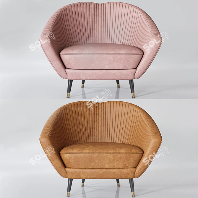 Elegant Leather Armchair: Max/Vray/Corona 3D model image 2