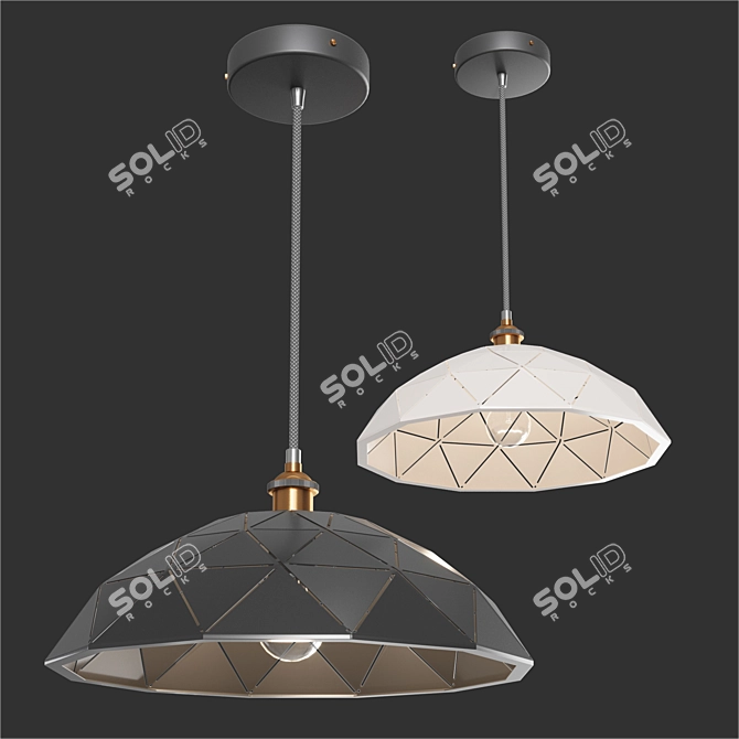 Geometric Metal Ceiling Light 3D model image 1