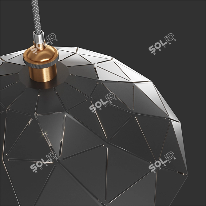 Geometric Metal Ceiling Light 3D model image 2