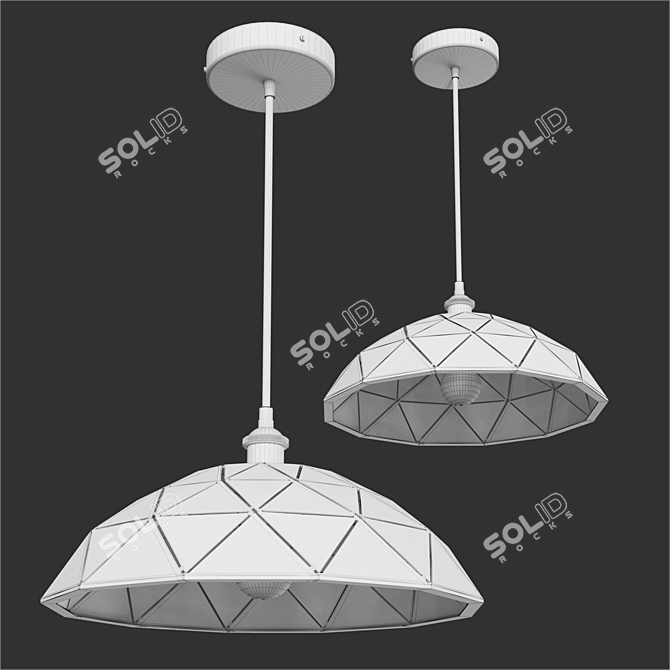 Geometric Metal Ceiling Light 3D model image 3