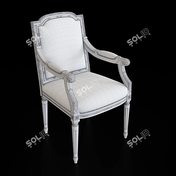 Elegant Walnut Head Table Chairs 3D model image 2