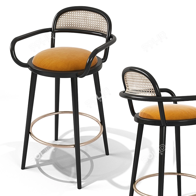 Luc Modern Bar Stool 3D model image 2