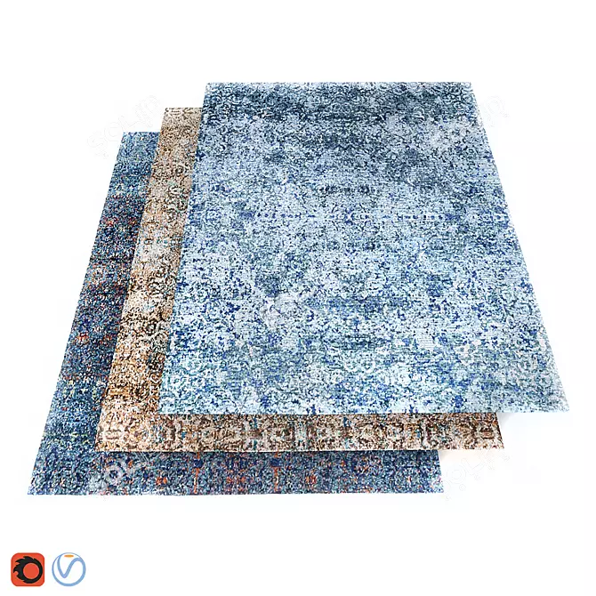 Luxury Silk Tibetan Knotting Carpets 3D model image 1