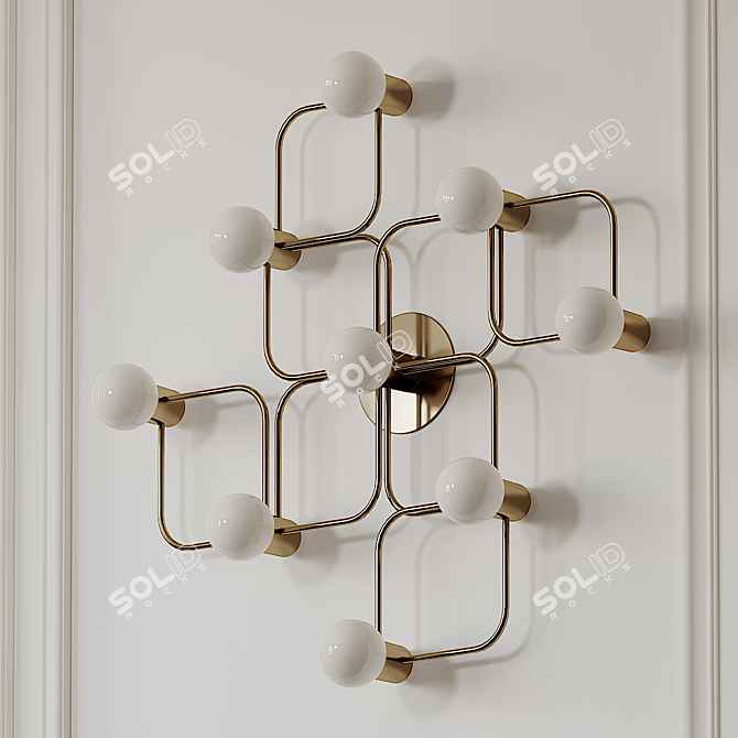 Italian Brass Wall Sconce: Elegant Illumination 3D model image 1