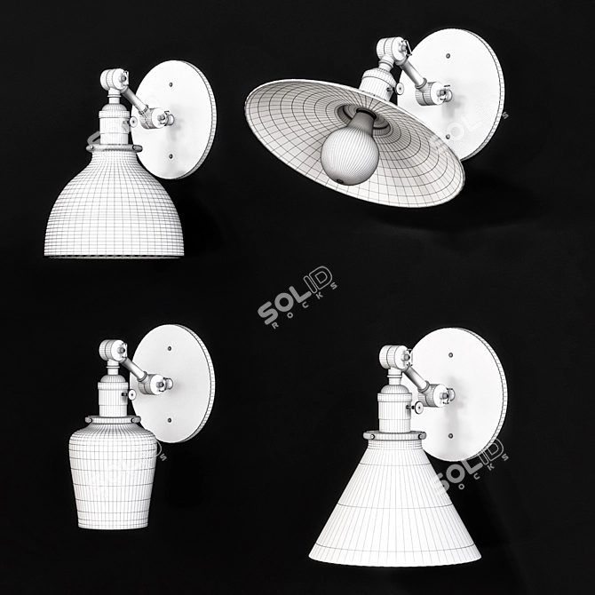 Elegant Wall Light in Multiple Styles 3D model image 3