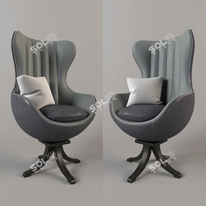 Sleek Linford Swivel Chair 3D model image 1