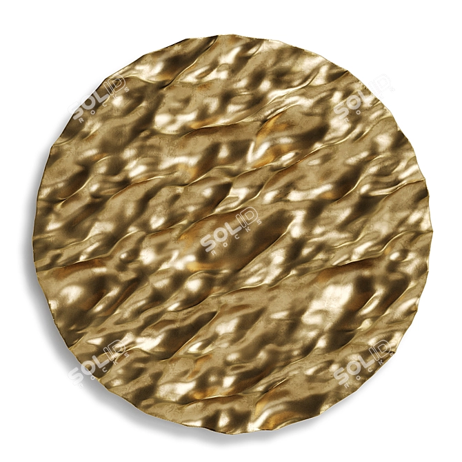 Golden Metal Pocket Ocean Art 3D model image 1