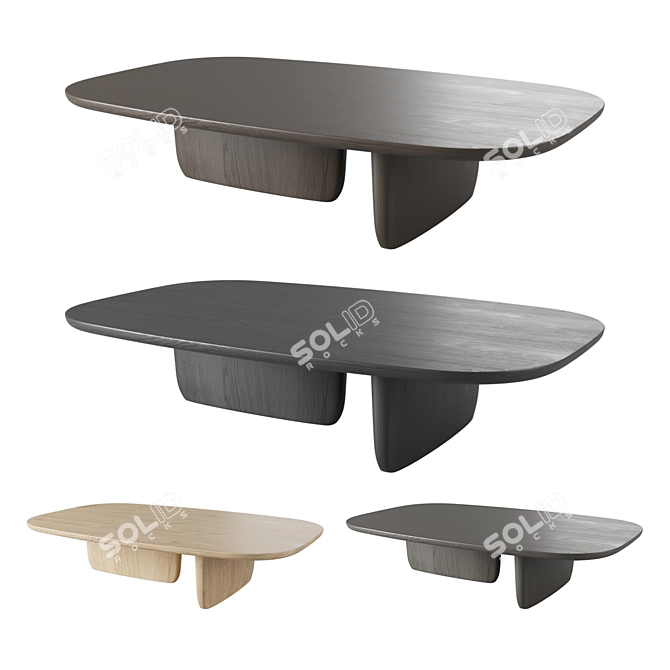 Modern B&B Italia Tobi-Ishi Oak Table 3D model image 1