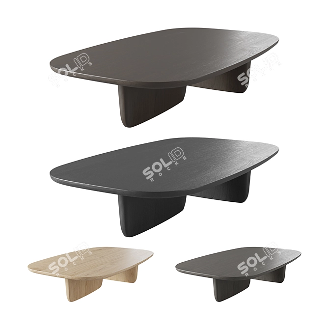 Modern B&B Italia Tobi-Ishi Oak Table 3D model image 2