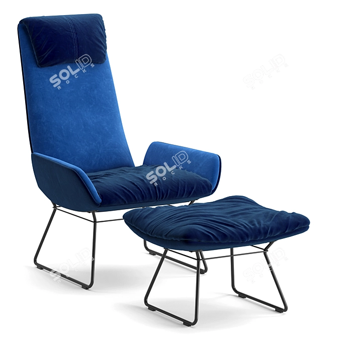 Sleek and Comfortable Amelie Lounge Chair 3D model image 1