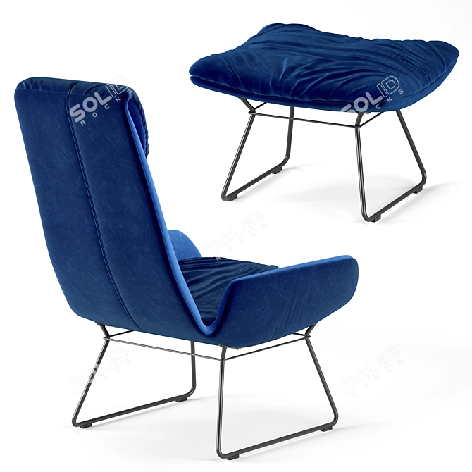 Sleek and Comfortable Amelie Lounge Chair 3D model image 2