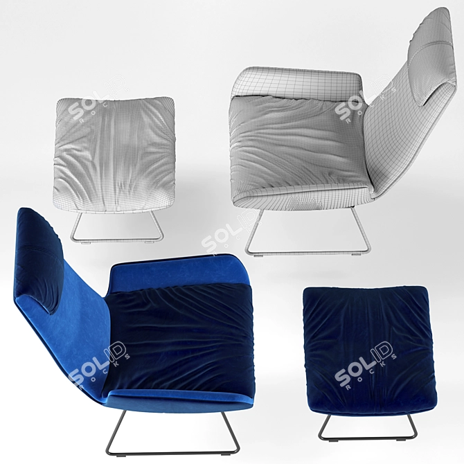 Sleek and Comfortable Amelie Lounge Chair 3D model image 3