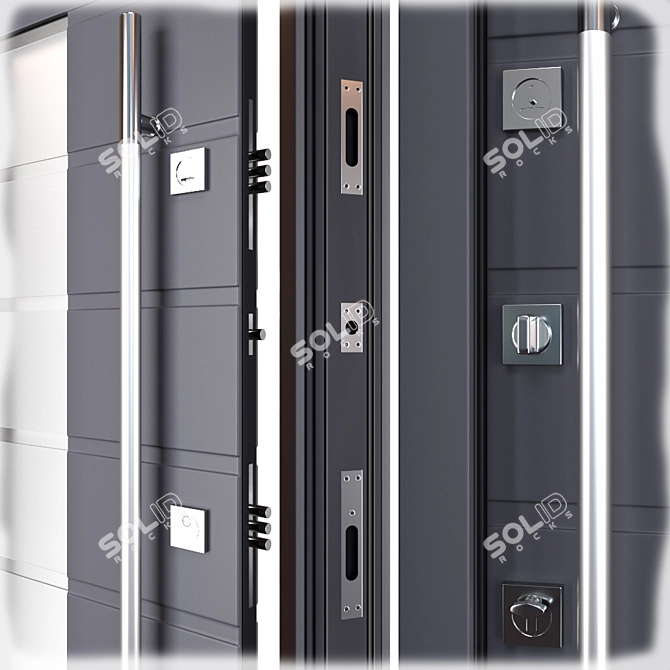 Ortis Zimen Metal Entrance Door 3D model image 2