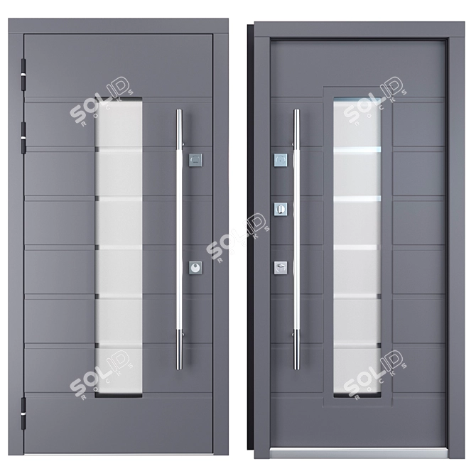 Ortis Zimen Metal Entrance Door 3D model image 3