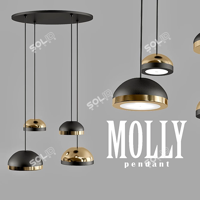 Elegant Molly Pendant Necklace 3D model image 1