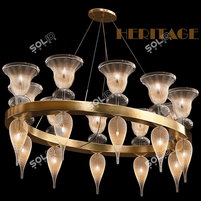 Elegant Heritage Pendant Light 3D model image 1