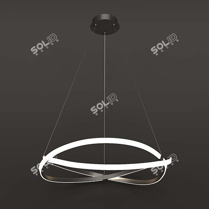 Infinity OM Chandelier: Elegant Brown Acrylic Pendant 3D model image 1