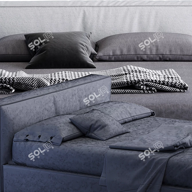 Modern Italian Bed: Fanuli Mark 3D model image 3