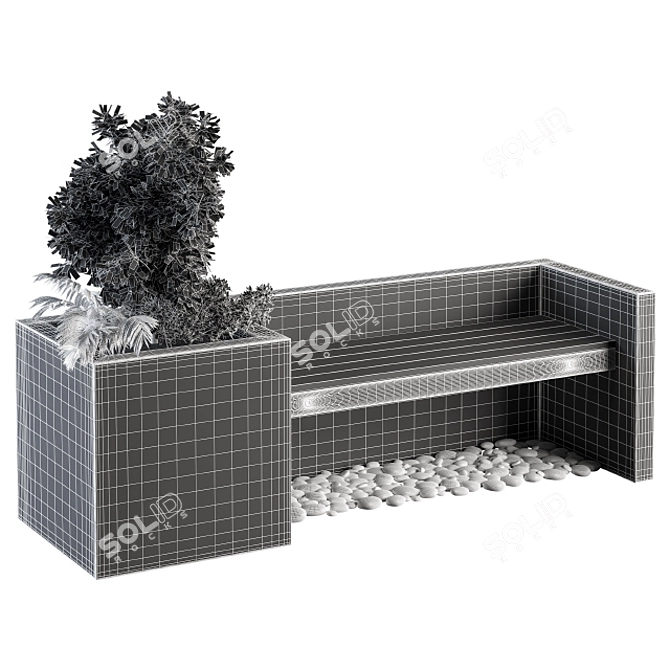 Garden Oasis Bench with Planter 3D model image 3