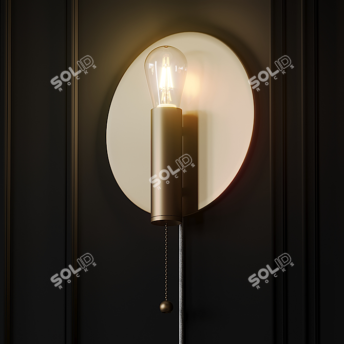 Elegant Art Deco Wall Lamp 3D model image 2