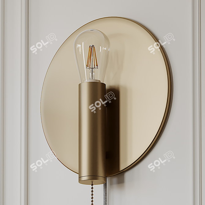 Elegant Art Deco Wall Lamp 3D model image 3